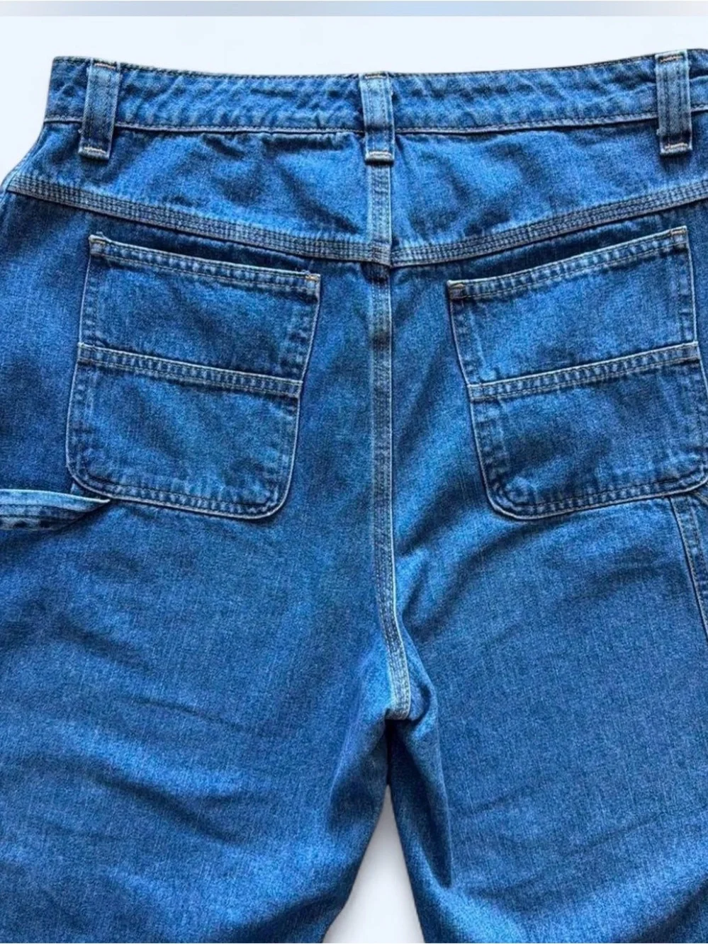 Women’s XL blue wash denim capri carpenter Jeans by Sonoma Good For Life. - Picture 3 of 7
